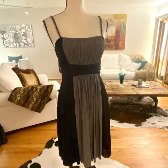 BCBG Max Azaria 🩶🖤Size 4. Beautiful unique Dress 🩶🖤 Fine Pleats & Chains🩶🖤 - Picture 13 of 13